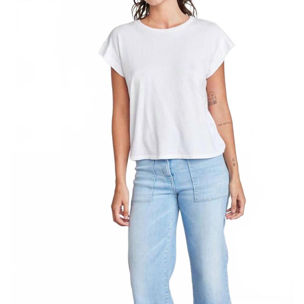 NEW SELF CONTRAST brynleem casual tee in white